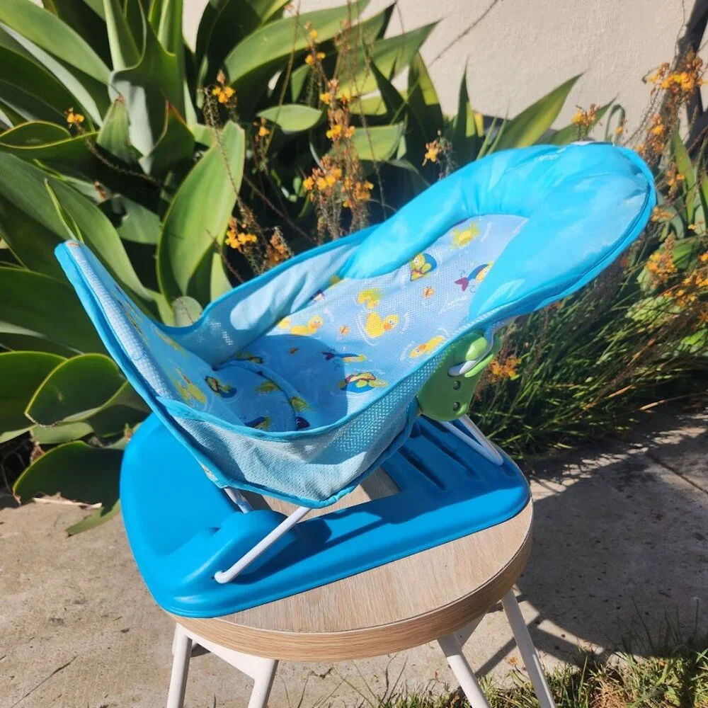 Summer Infant Mother's Touch Foldable Baby Bather Seat Tub Bathroom Blue Ducks F